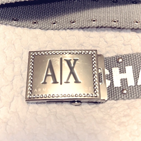 Armani Exchange Belt AX Grey and Silver Belt - Picture 3 of 3